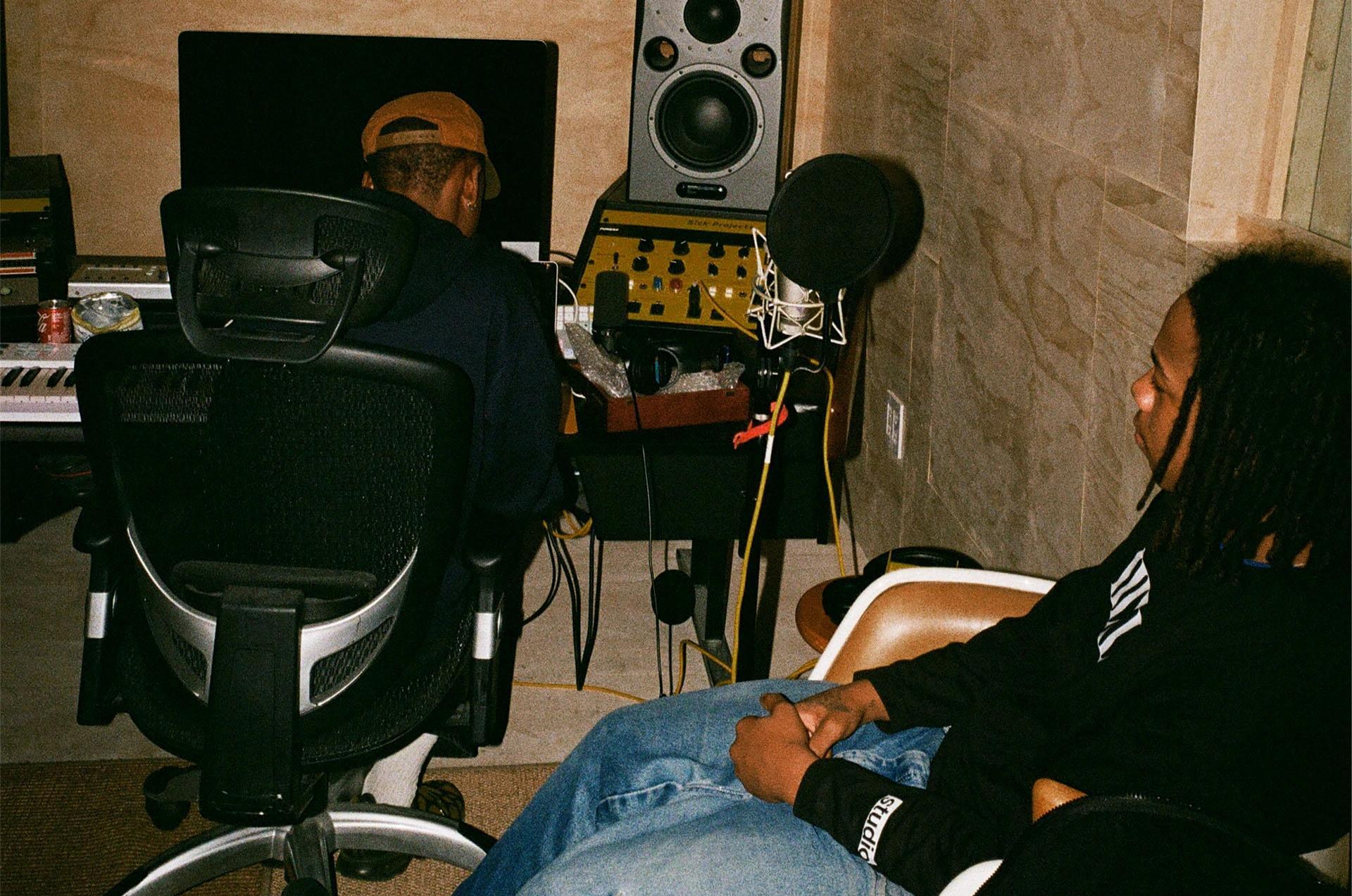 Liim and AJRadico in the studio
